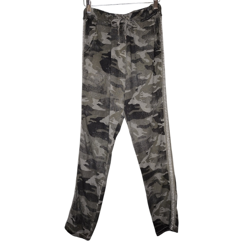 M Made In Italy Camo Print Drawstring Waist Casual Jogger Pants Sz L.